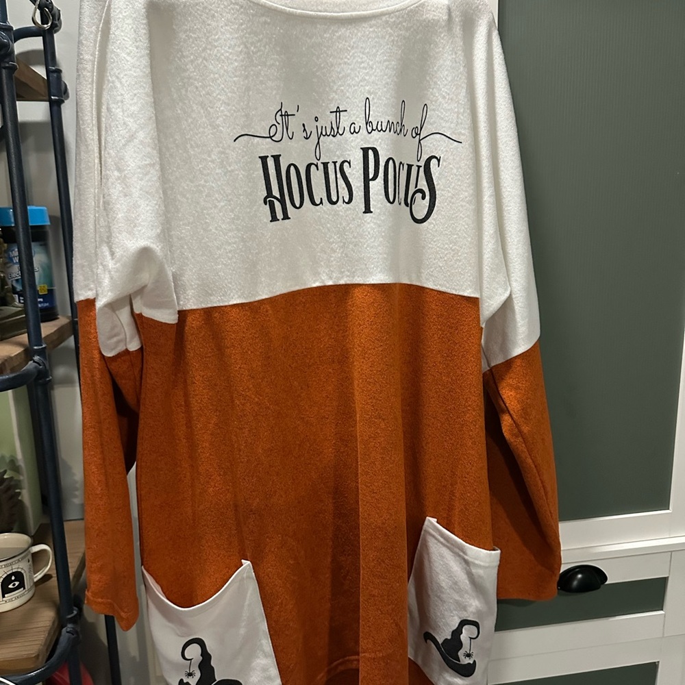 Hocus Pocus Themed Orange and White Sweater